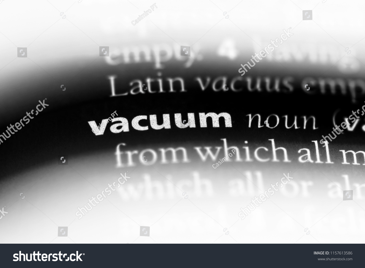 Vacuum Word Dictionary Vacuum Concept Stock Photo 1157613586 Shutterstock