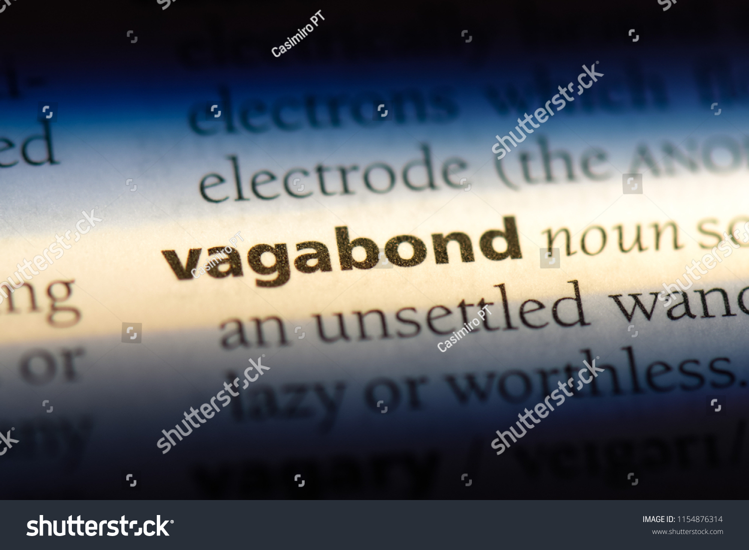 Vagabond Word Dictionary Vagabond Concept Stock Photo Now) 1154876314