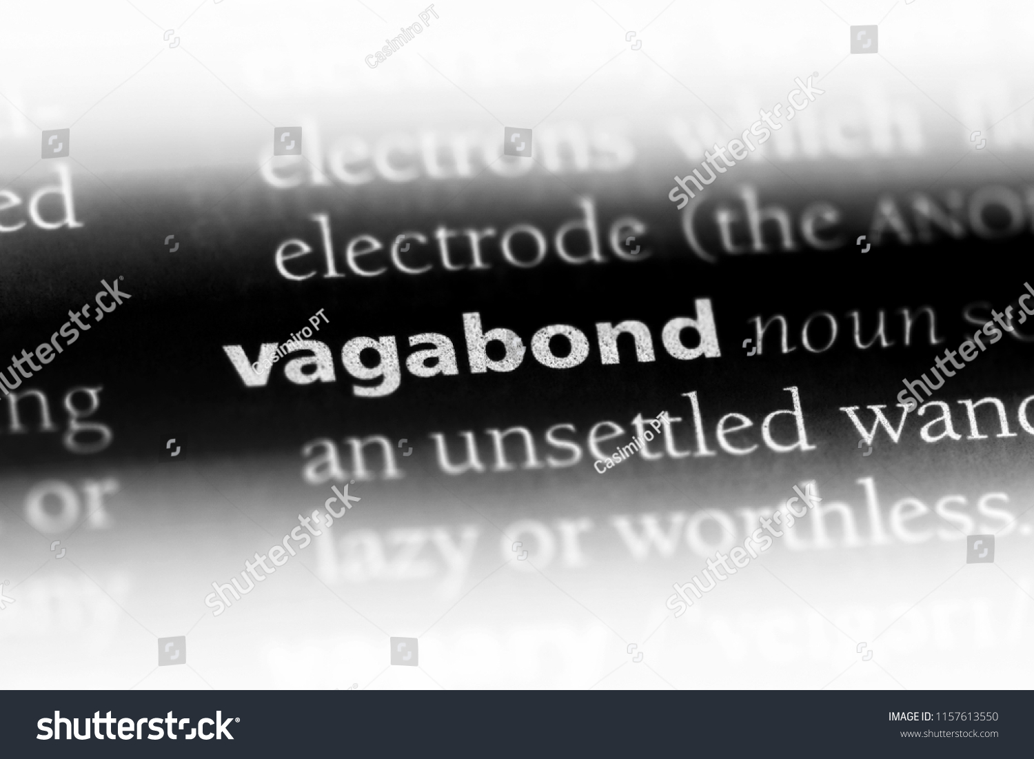 Dag Stille og rolig bremse Vagabond Word Dictionary Vagabond Concept Stock Photo (Edit Now) 1157613550