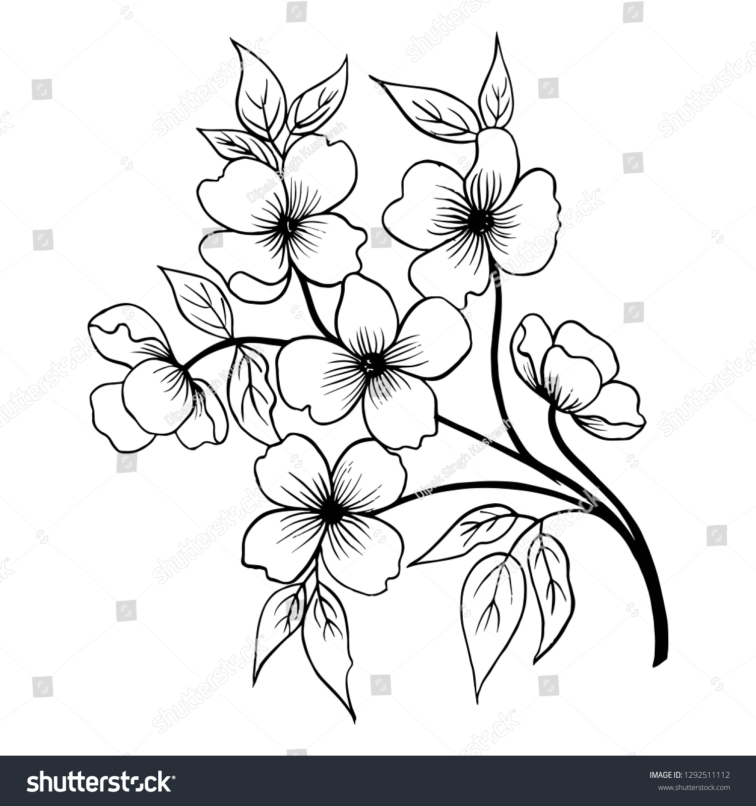 Valentine Floral Collection Stock Illustration 1292511112 | Shutterstock