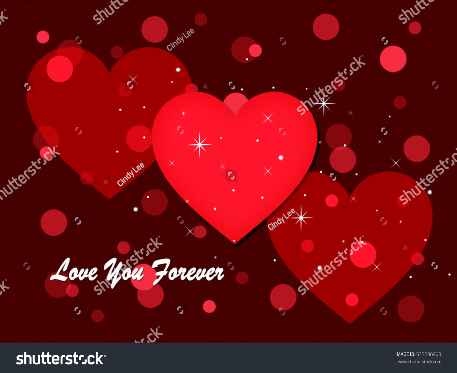 Valentine Hearts Love You Forever Stock Illustration 533236903