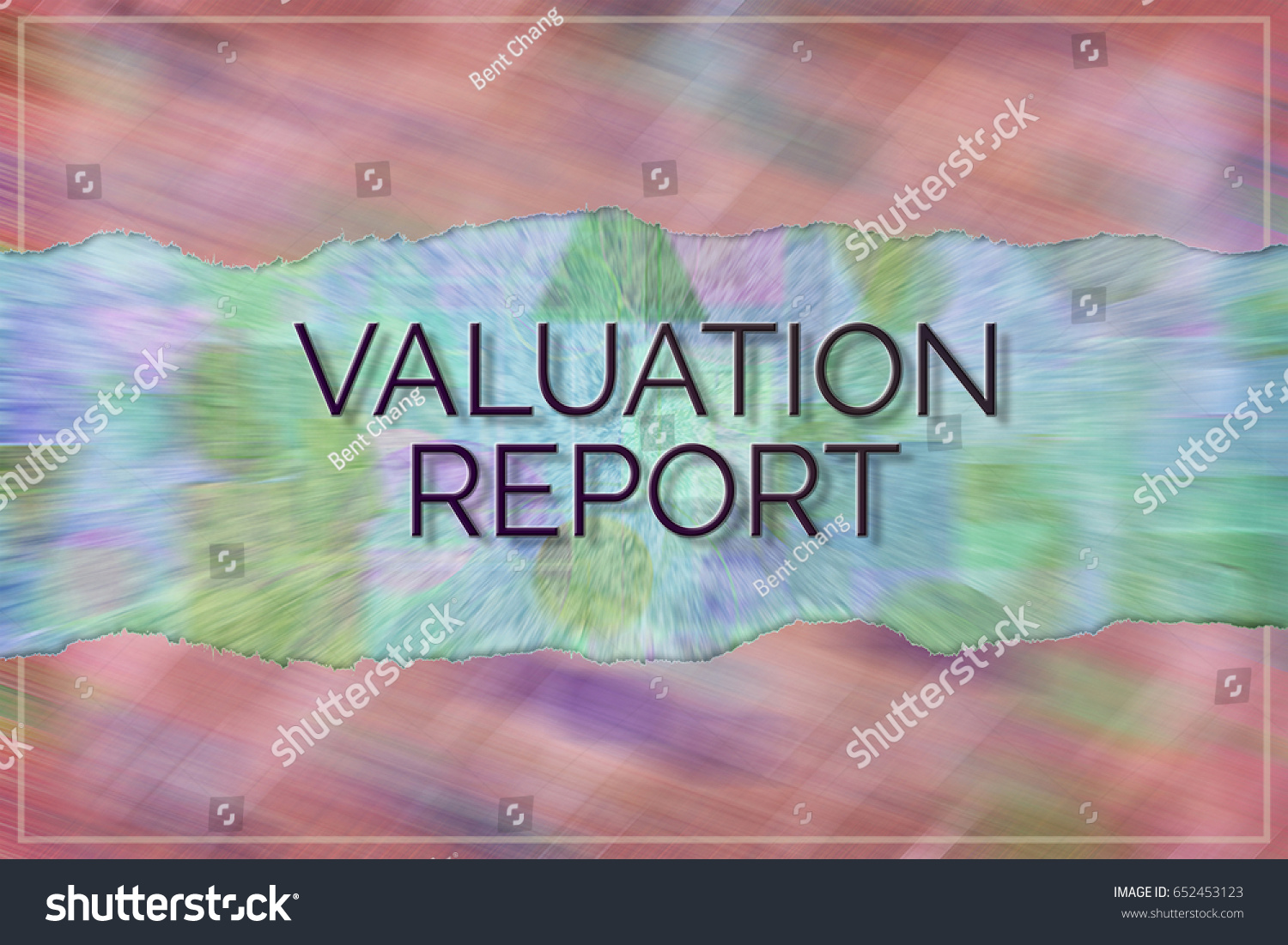 Valuation Report Business Conceptual Colorful Background Stock