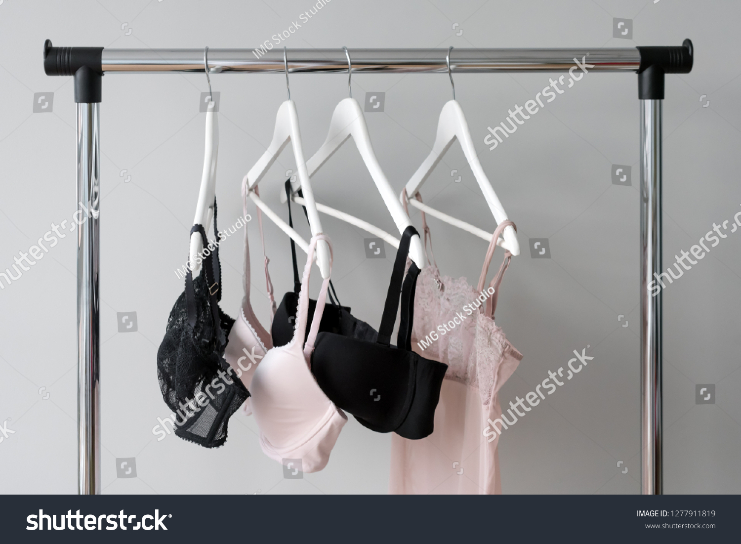 Vareity Bra Hanging On Hanger Textile Stock Photo 1277911819 | Shutterstock