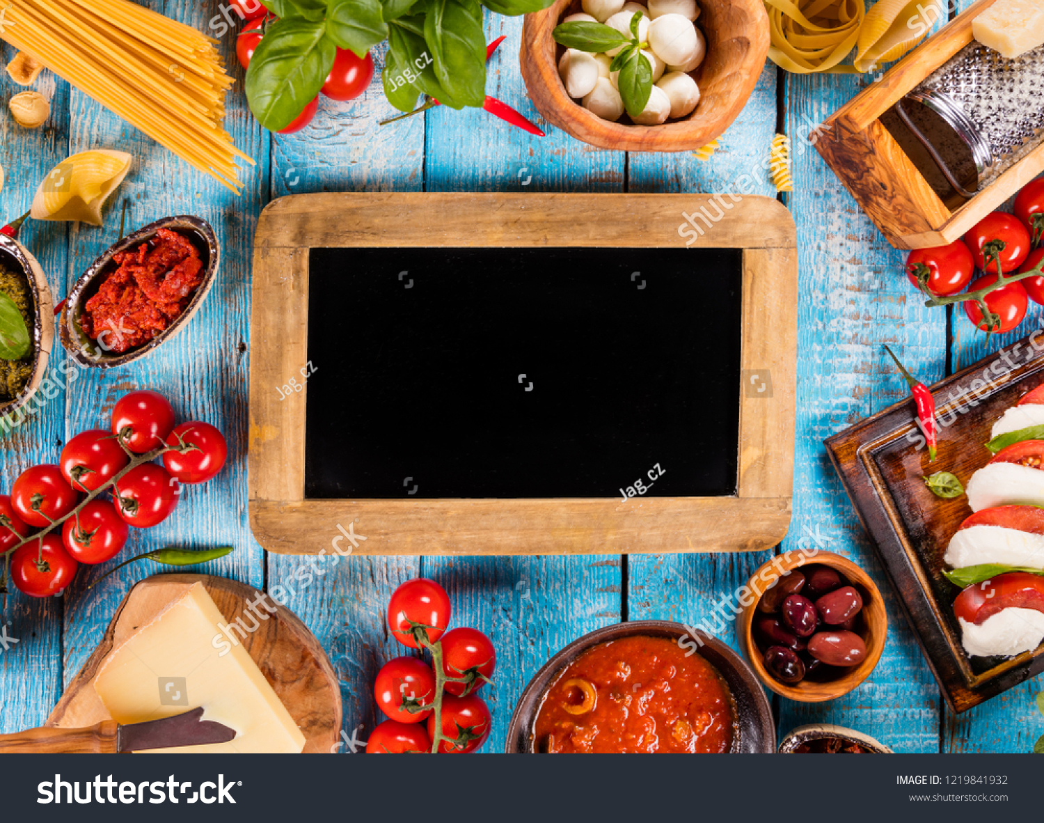  Red Classic  Template Design Featuring Various Kind of Italian Food