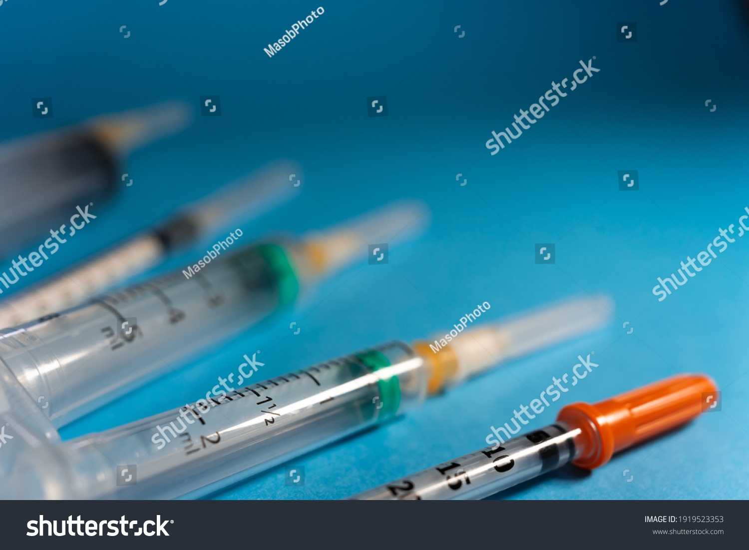 Various Types Syringes Caps Protect Their Stock Photo 1919523353 Shutterstock