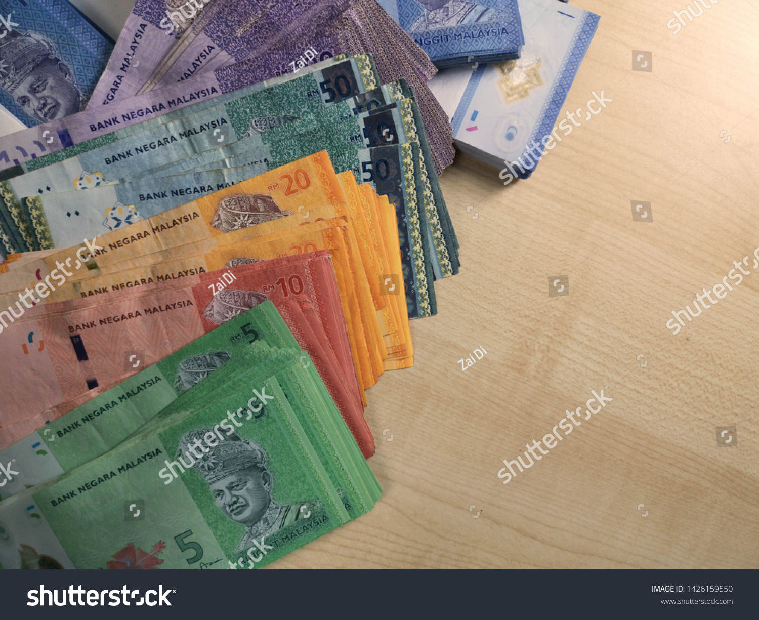 Various Values Malaysian Ringgit Banknote Scattered Stock Photo Edit Now 1426159550