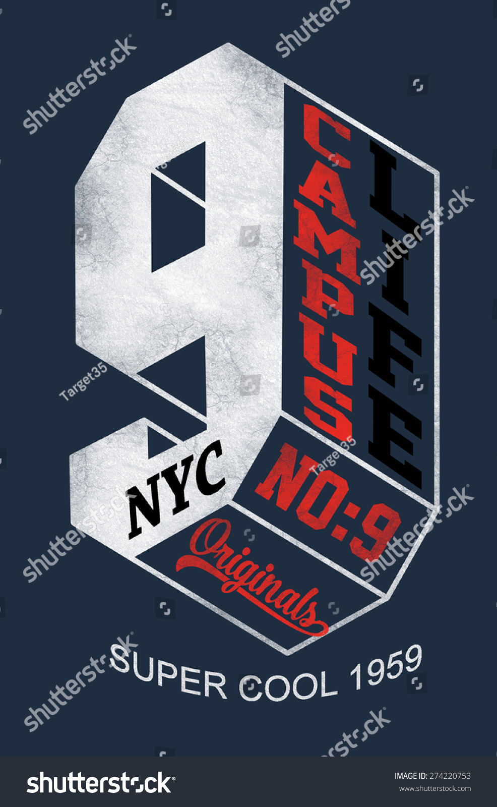 Varsity Number Graphic Stock Illustration 274220753 | Shutterstock