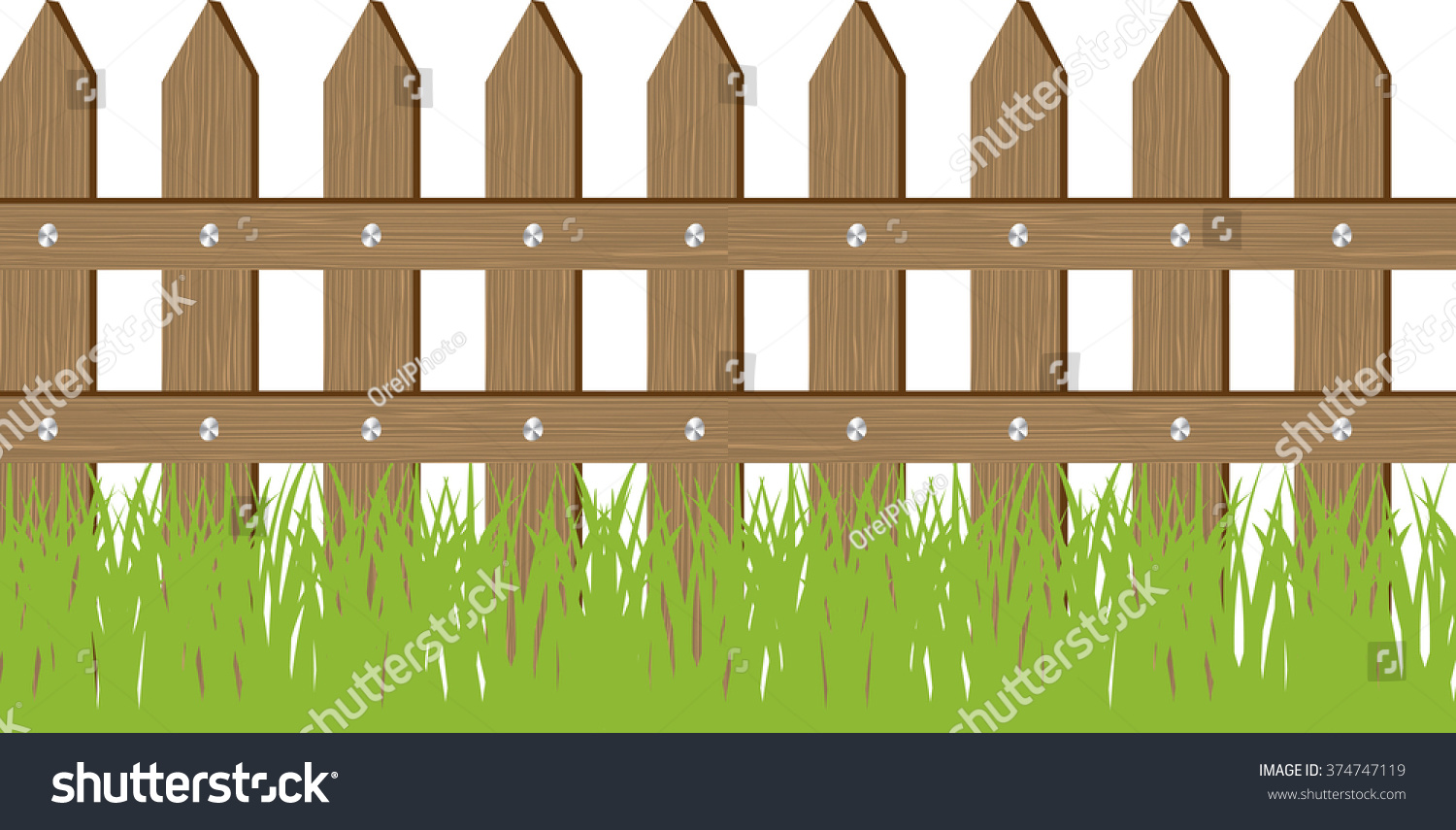 Vecto Illustration Grass Fence Stock Illustration Shutterstock
