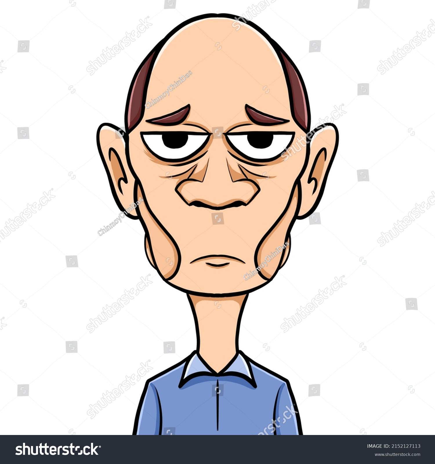 Vector Cartoon Character Sad Face People Stock Illustration 2152127113 ...