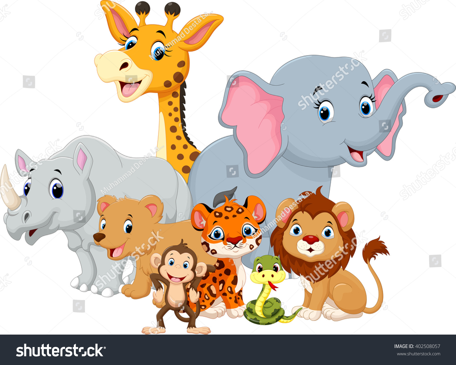 Vector Illustration Wild Animal Cartoon Stock Illustration 402508057 ...