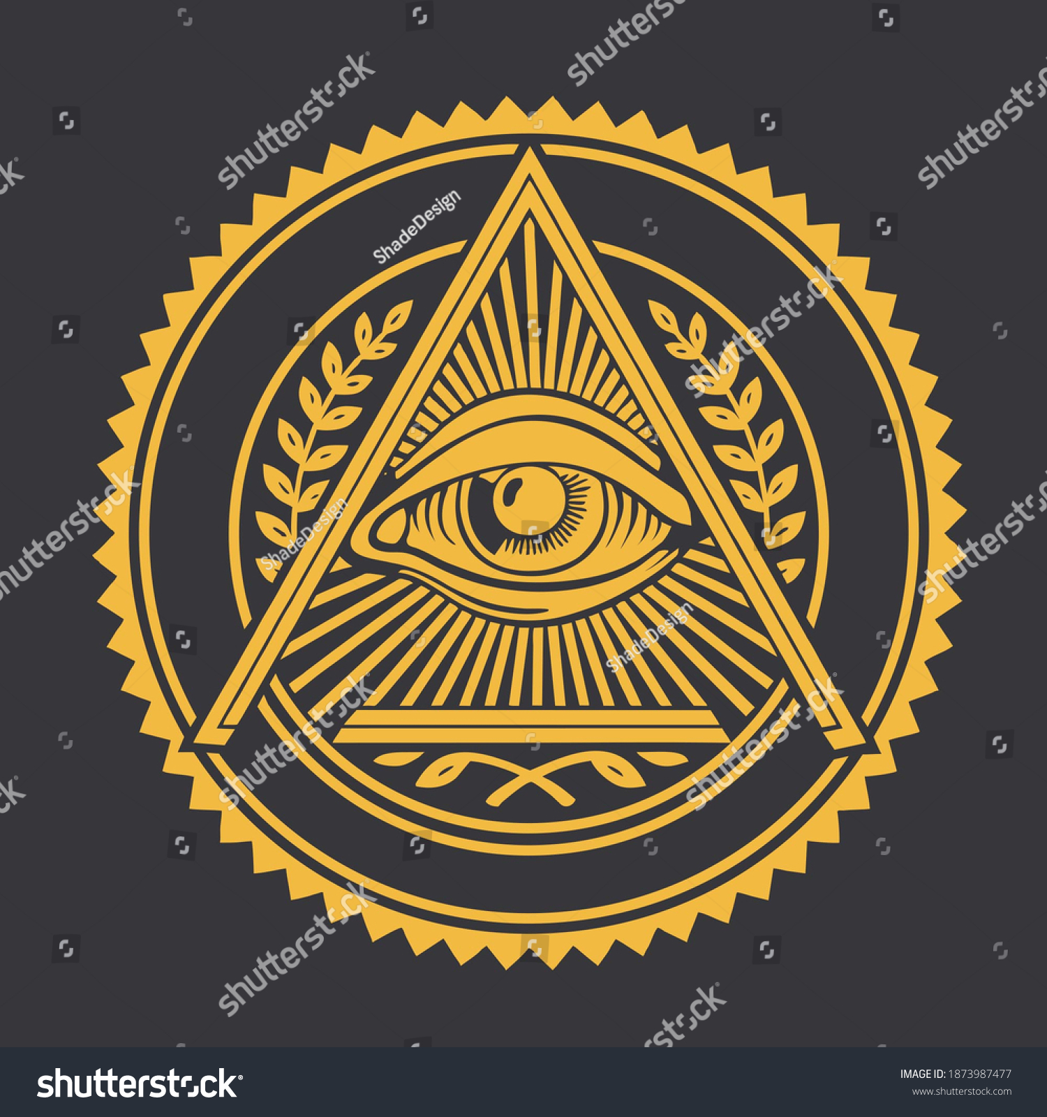 Vector Occult Allseeing Eye Sign Icon Stock Illustration 1873987477 ...