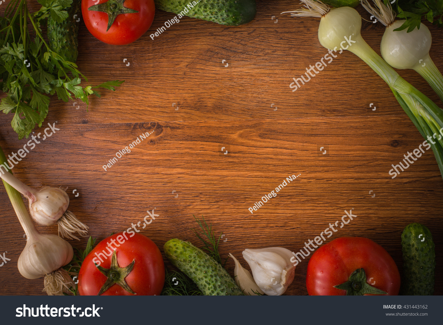 Vegetables On The Table Top Background Stock Photo 431443162 : Shutterstock