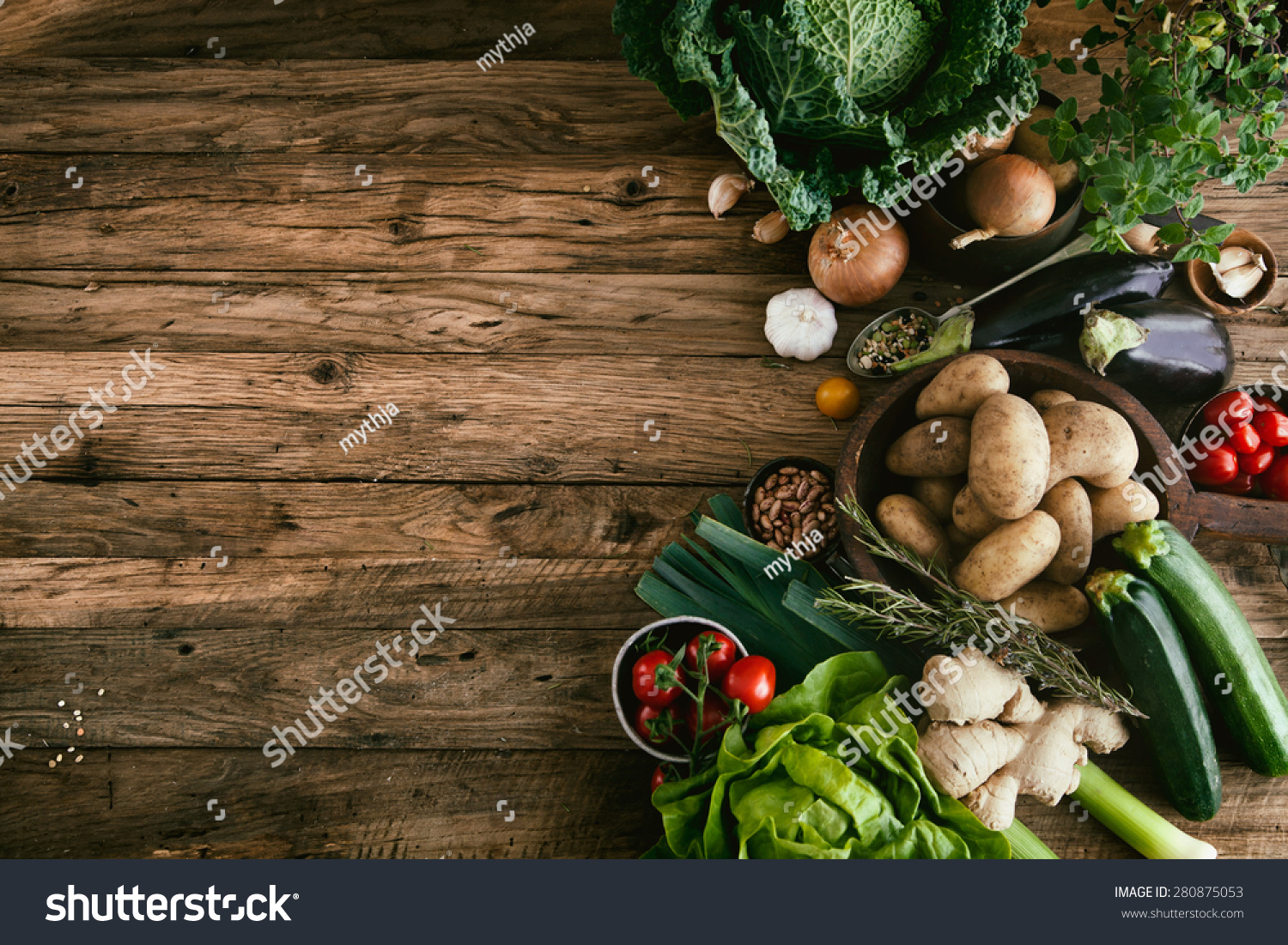 Vegetables On Wood Bio Healthy Food Stock Photo 280875053 