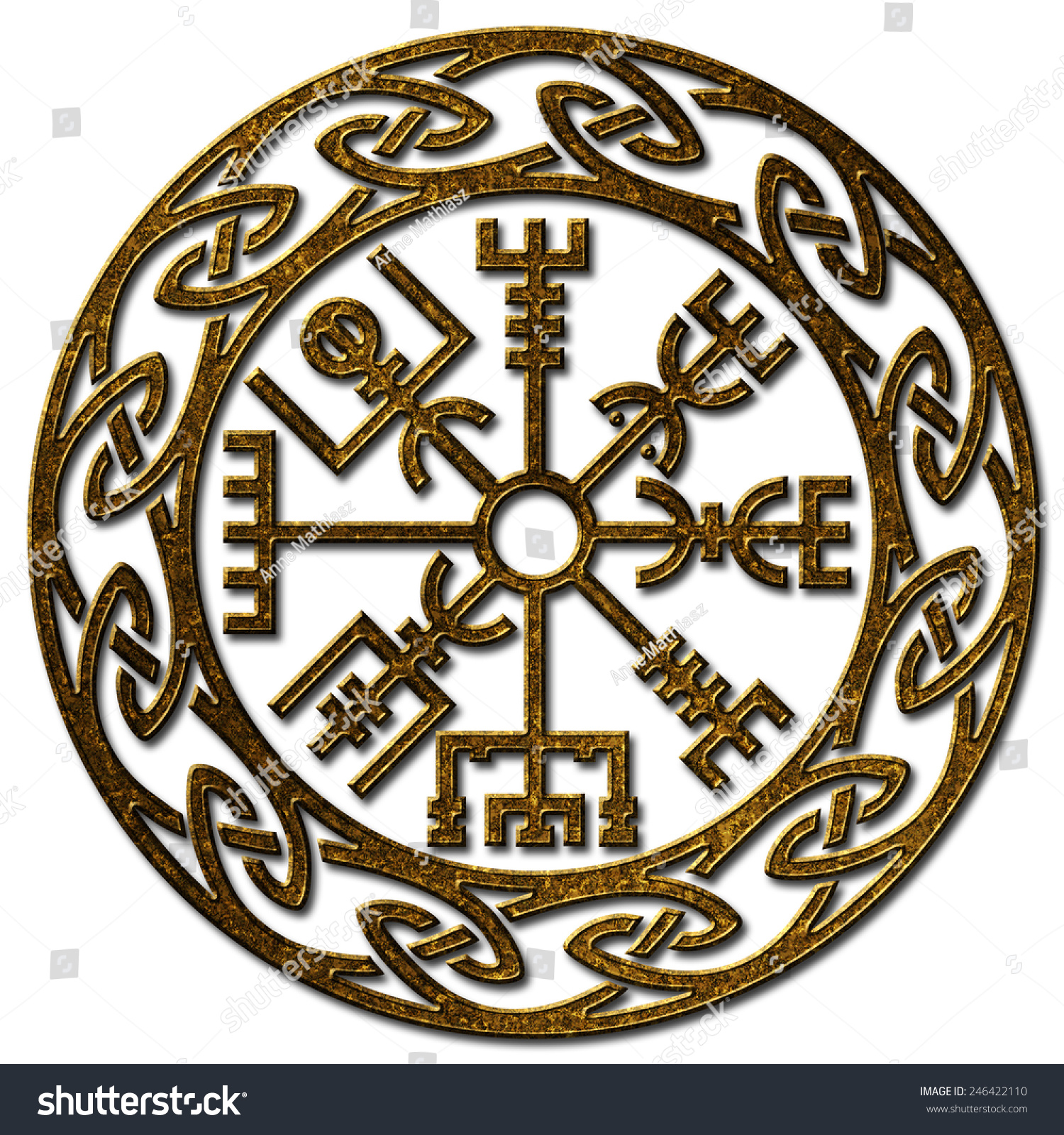 Vegvisir Icelandic Sign Viking Compass Stock Illustration 246422110 ...