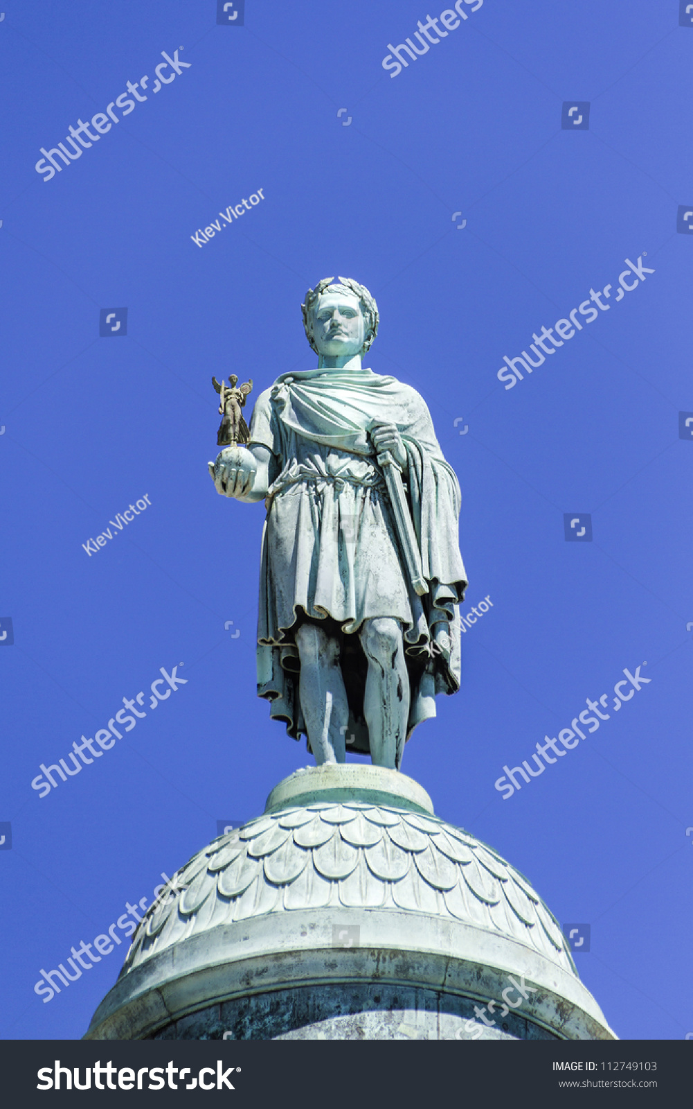 Vendome Column With Statue Of Napoleon Bonaparte, On The Place Vendome ...