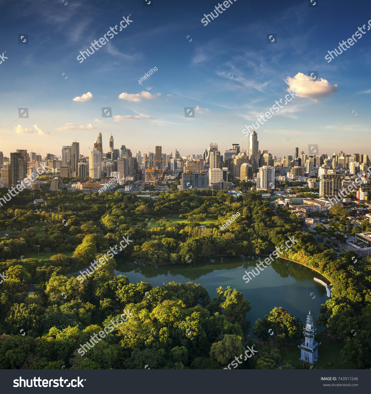 Vertical Panorama Lumpini Park Bangkok City Stock Photo Edit Now