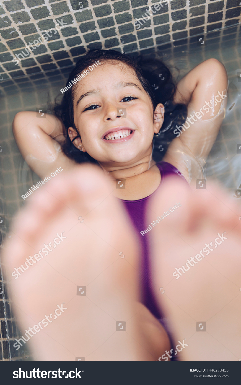 Vertical Photo Playful Beautiful Little Girl Stock Photo Edit Now