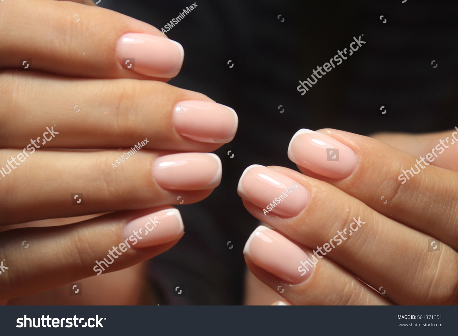 Very Beautiful Delicate French Manicure Stock Photo Edit Now 561871351