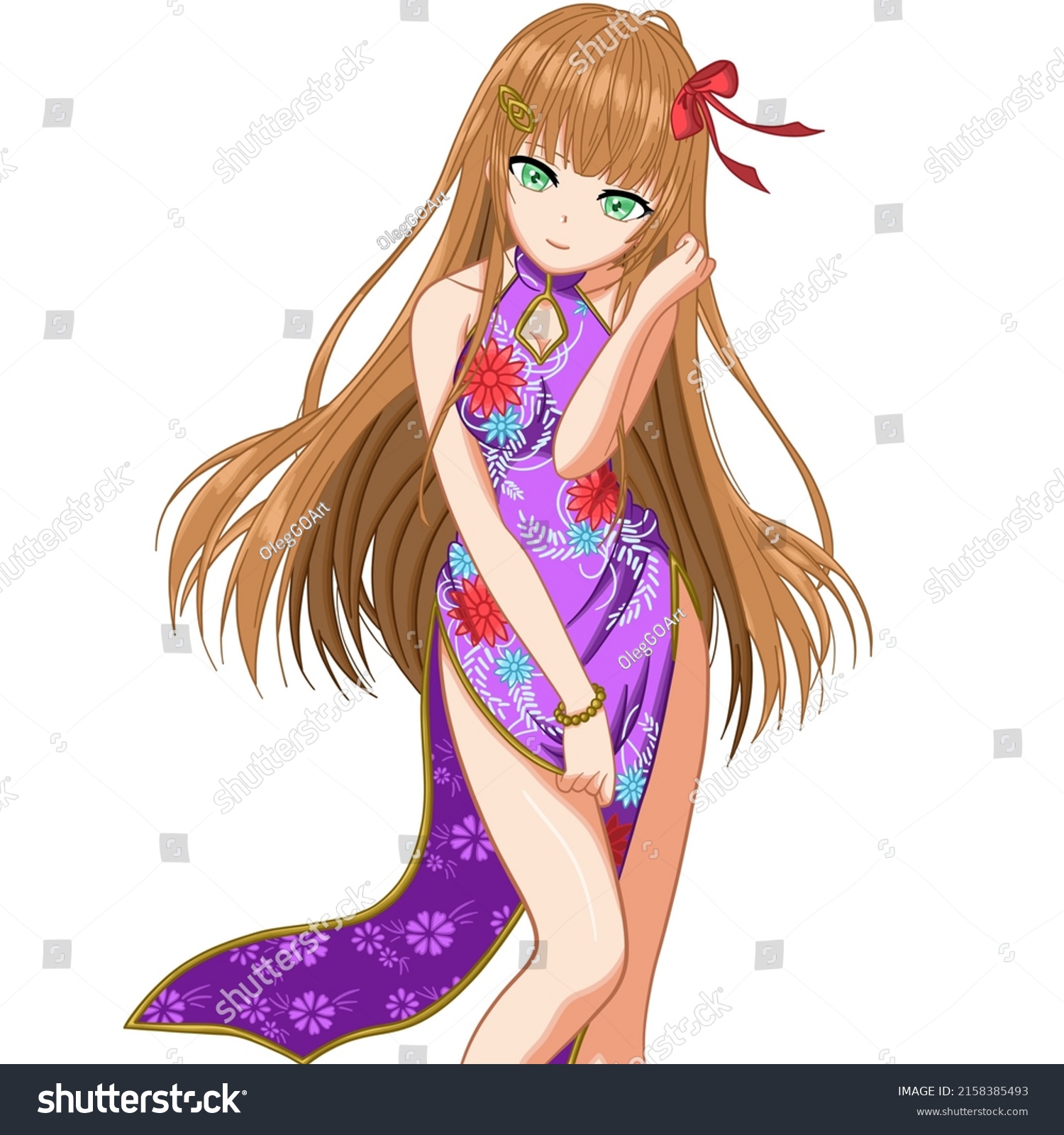 Very Cute Sexy Anime Girl Stock Illustration 2158385493 | Shutterstock