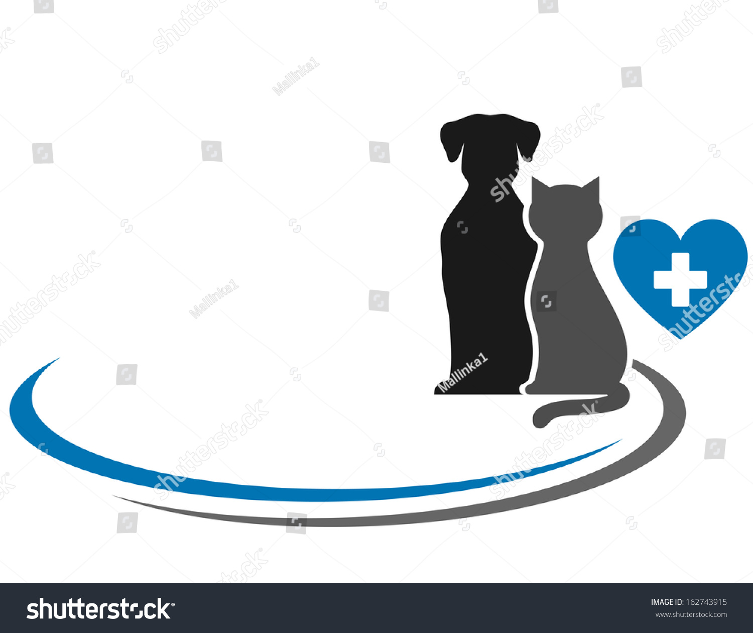 Veterinary Symbol Blank Place Pets Silhouettes Stock Illustration ...