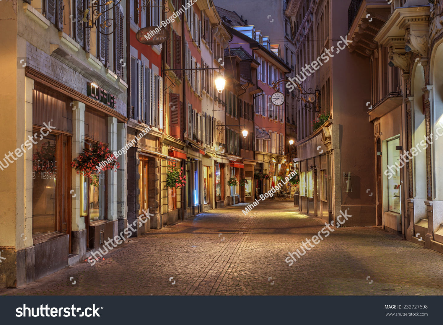 Vevey, Switzerland - October 2: Pedestrian Street (Rue Du Lac) In The ...