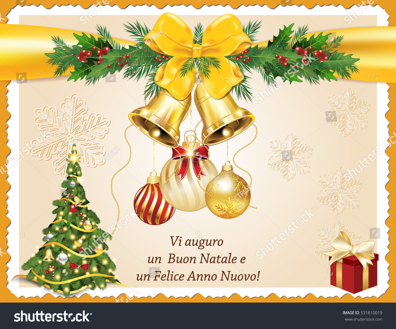 Immagini Natalizie E Buon Anno.Vi Auguro Un Buon Natale E Stock Illustration 531810019