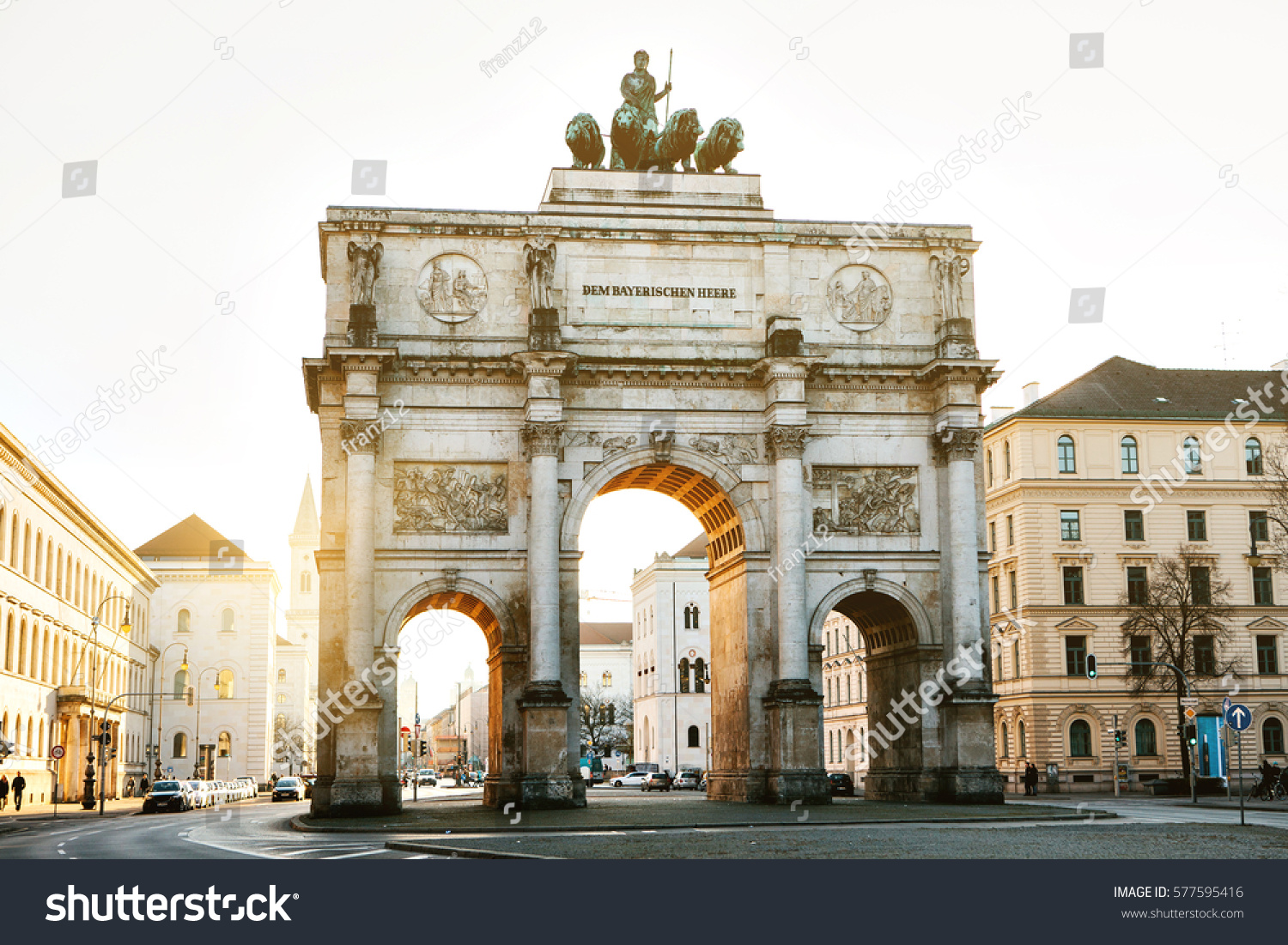 Victory Gate Triumphal Arch Siegestor Munich Stock Photo 577595416 ...
