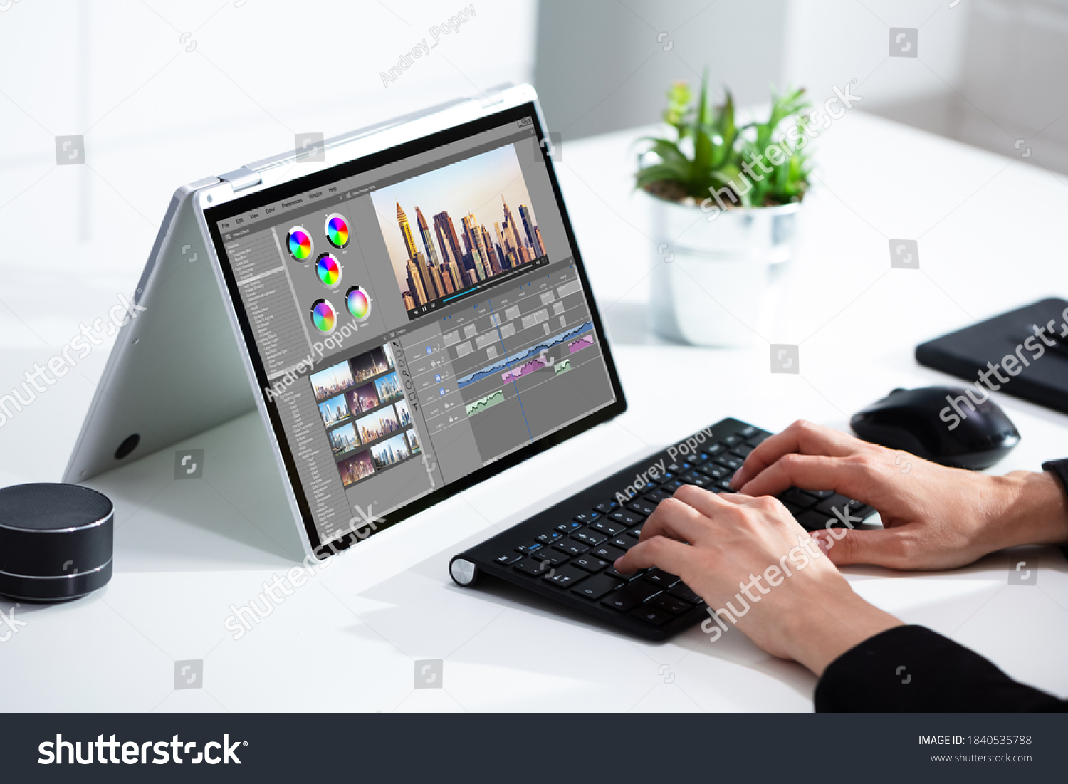 Video Editor Designer Using Editing Software Stock Photo 1840535788 ...