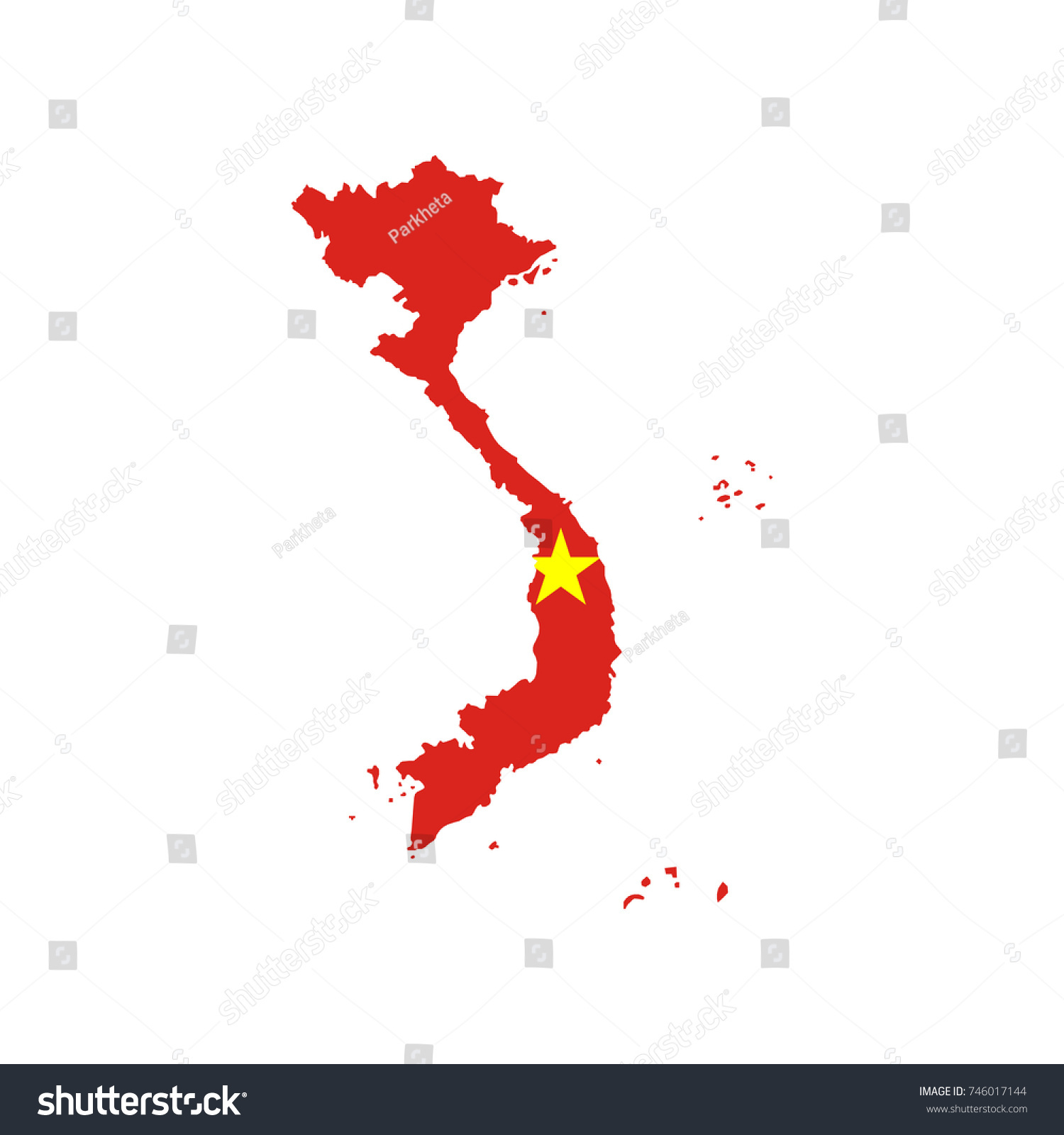 Vietnam Flag Map On White Background Stock Illustration 746017144 ...