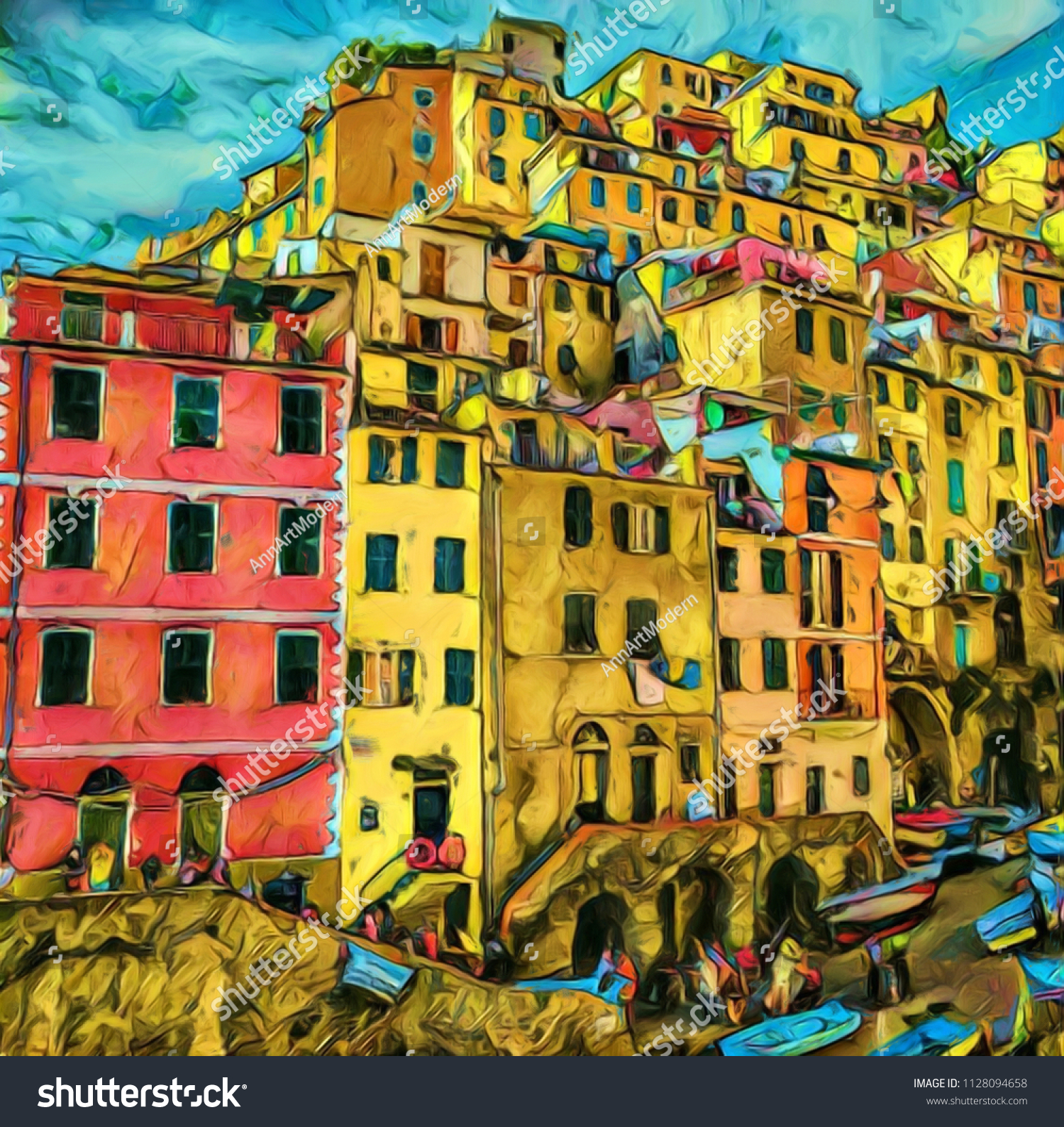 Amazing Colorful Houses Italy Frieze