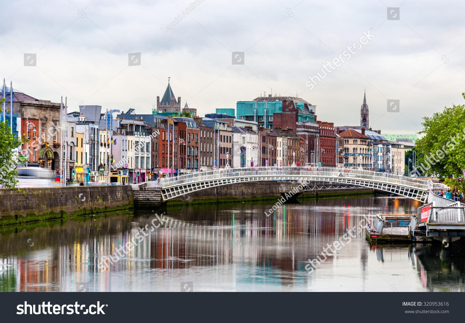 View Of Dublin With The Ha'Penny Bridge - Ireland Stock Photo 320953616 ...