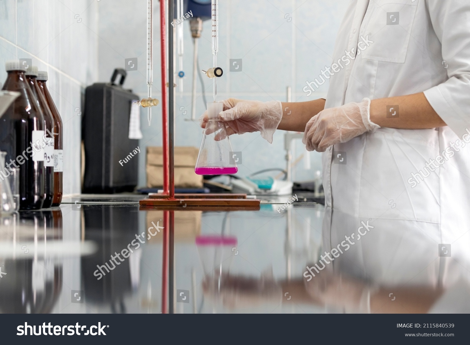 View Chemistry Laboratory Laboratory Techniques Set Stock Photo