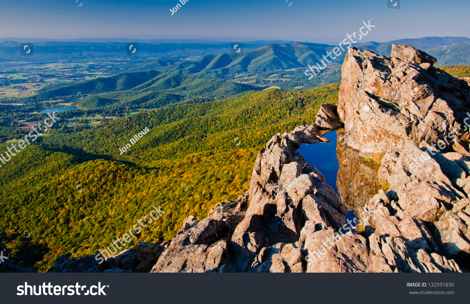 View Of The Shenandoah Valley And Blue Ridge Mountains From Little ...