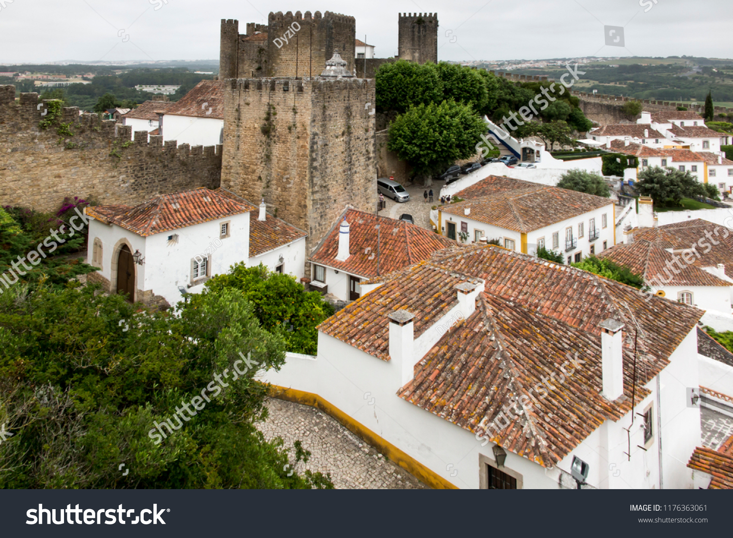 Village Medieval Town Obidos Portugal View Stock Photo Edit Now