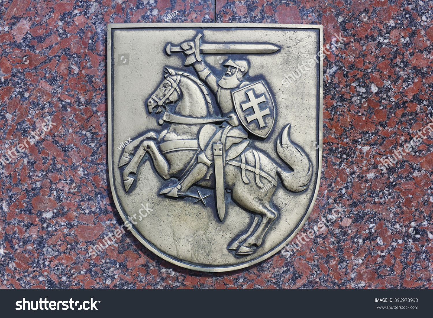 480 Coat Arms Lithuania Stock Photos Images Photography Shutterstock   Stock Photo Vilnius Lithuania March The Bronze Coat Of Arms Of The Republic Lithuania On A Granite 396973990 