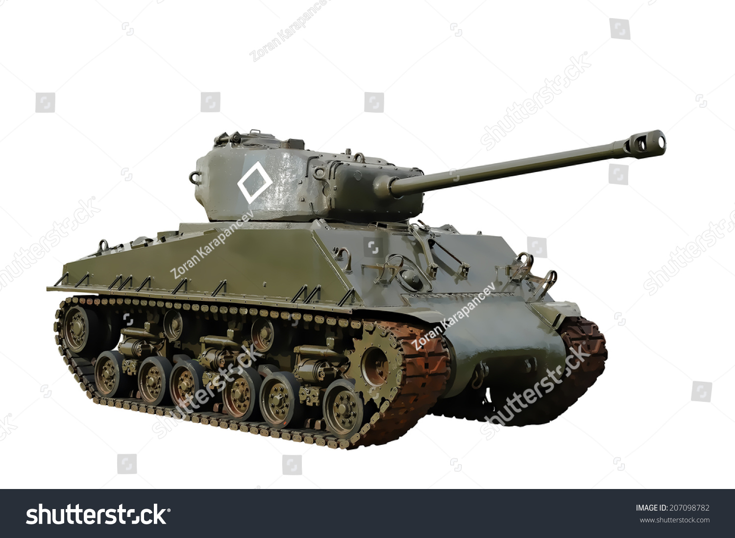 Vintage American Ww2 Tank Illustration Isolated - 207098782 : Shutterstock