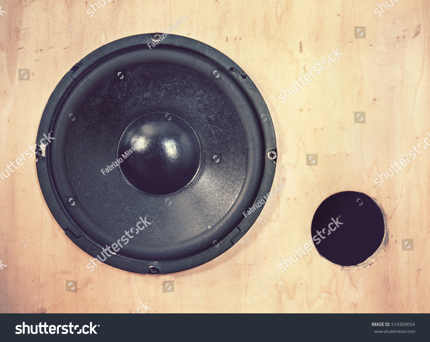 Vintage Audio Loudspeaker Wooden Cabinet Music Stock Photo Edit