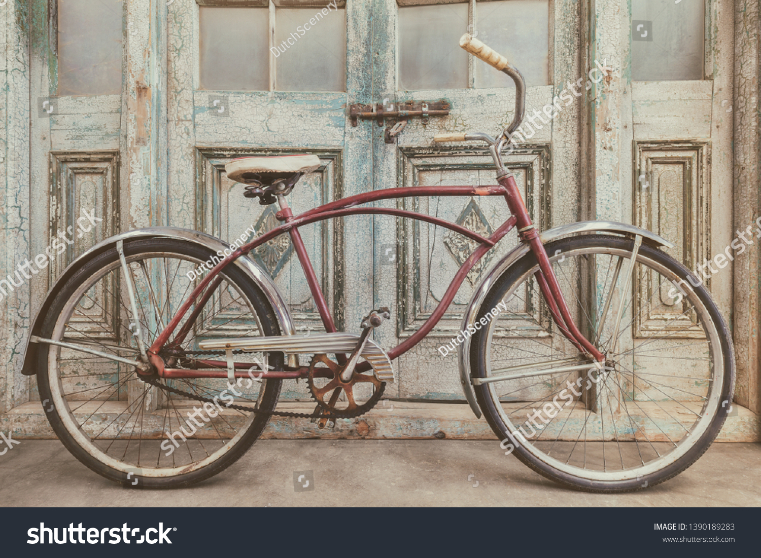 antique wooden bicycle