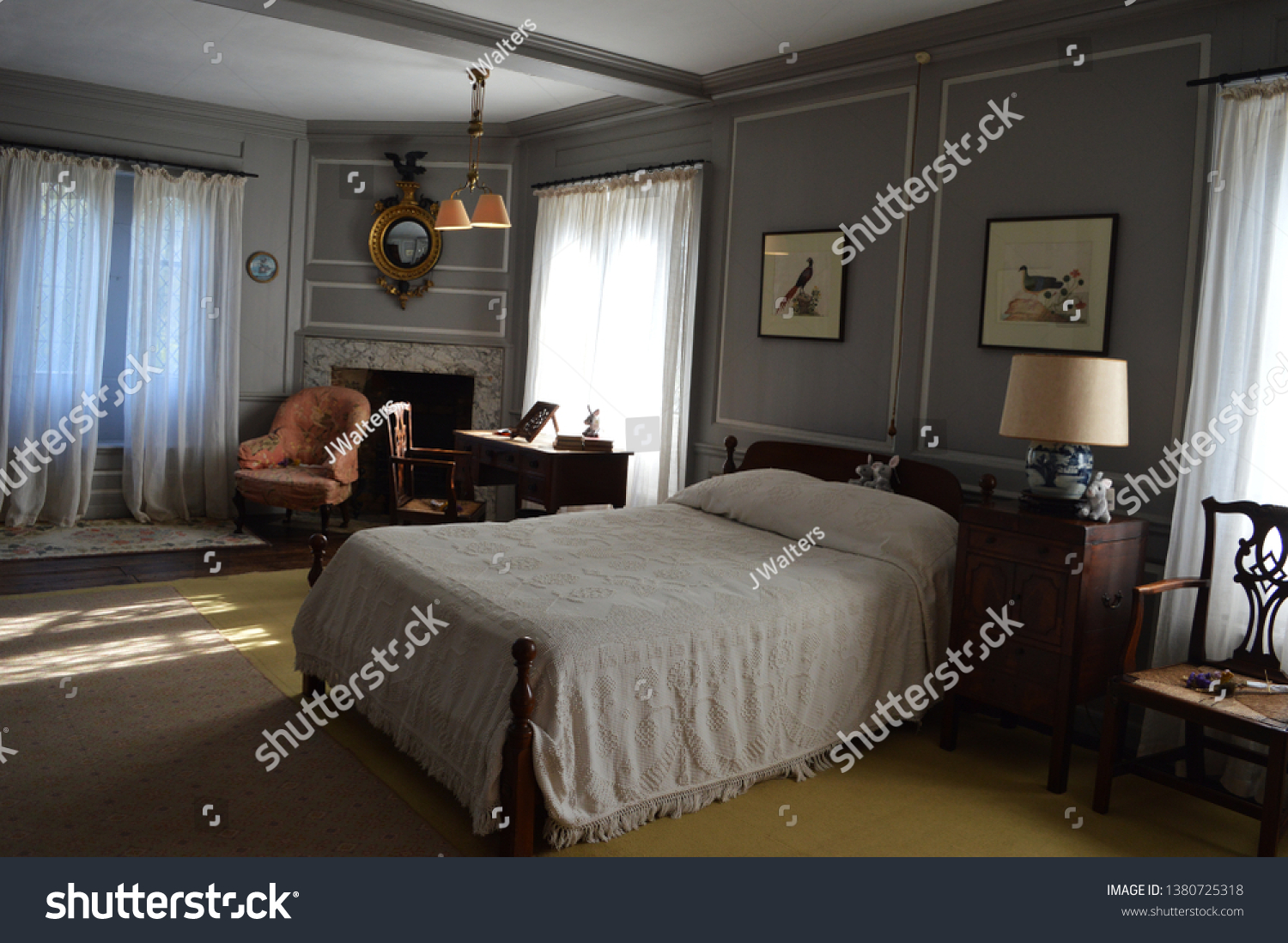 Vintage Bedroom Sevenoaks Uk 19th April Stock Image