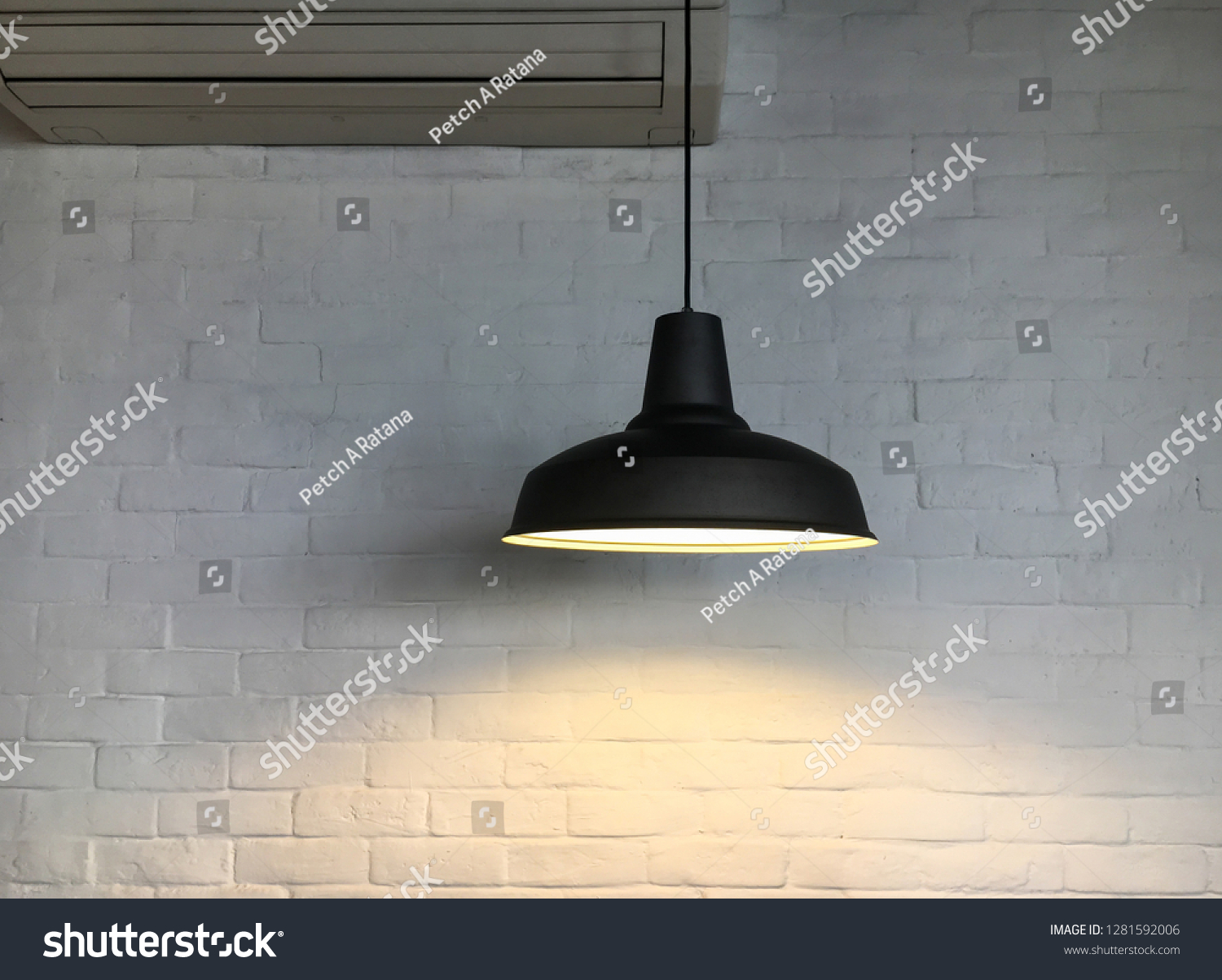 Vintage Black Fixture Light Hang On Stock Photo Edit Now 1281592006