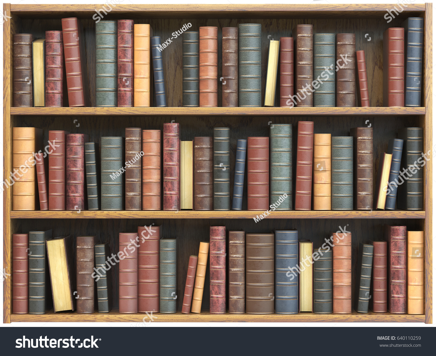 白い背景に本棚にビンテージ本 教育図書館の本屋のコンセプト 3dイラスト のイラスト素材