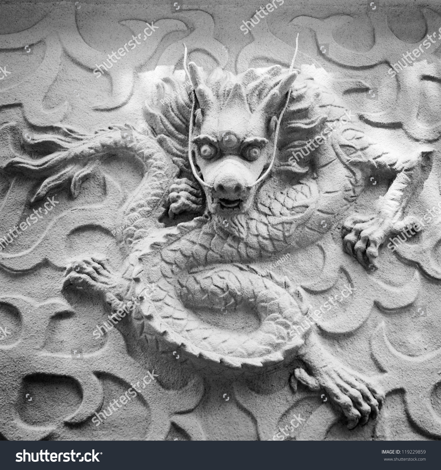 Vintage Chinese Stone Dragon Statue Stock Photo 119229859 - Shutterstock