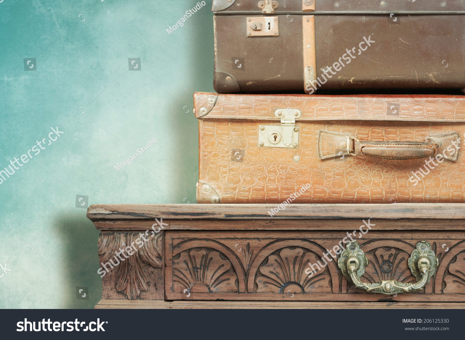 Vintage Dresser Suitcase Stock Photo Edit Now 206125330