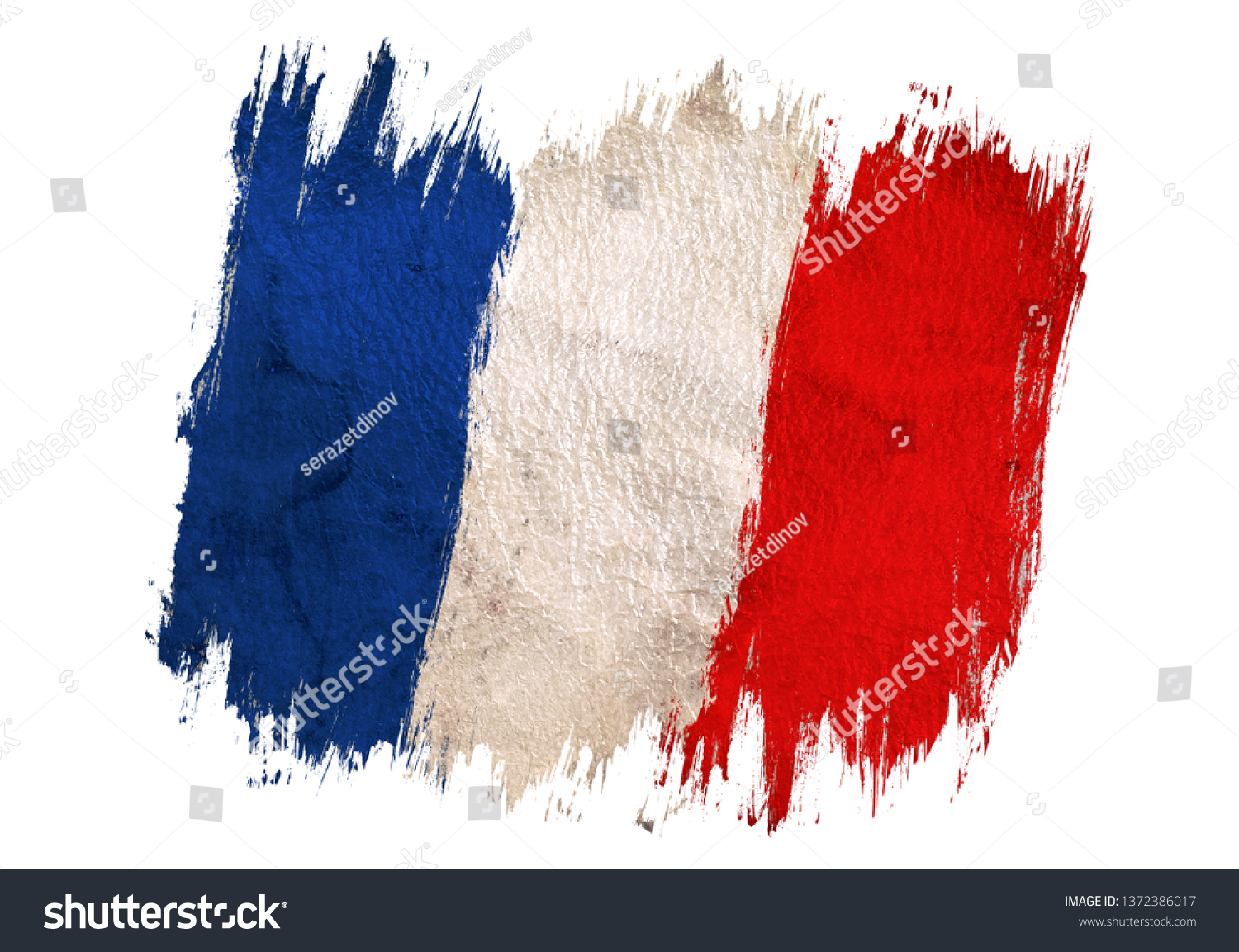 フランスのビンテージ国旗 フランス国旗を描く のイラスト素材