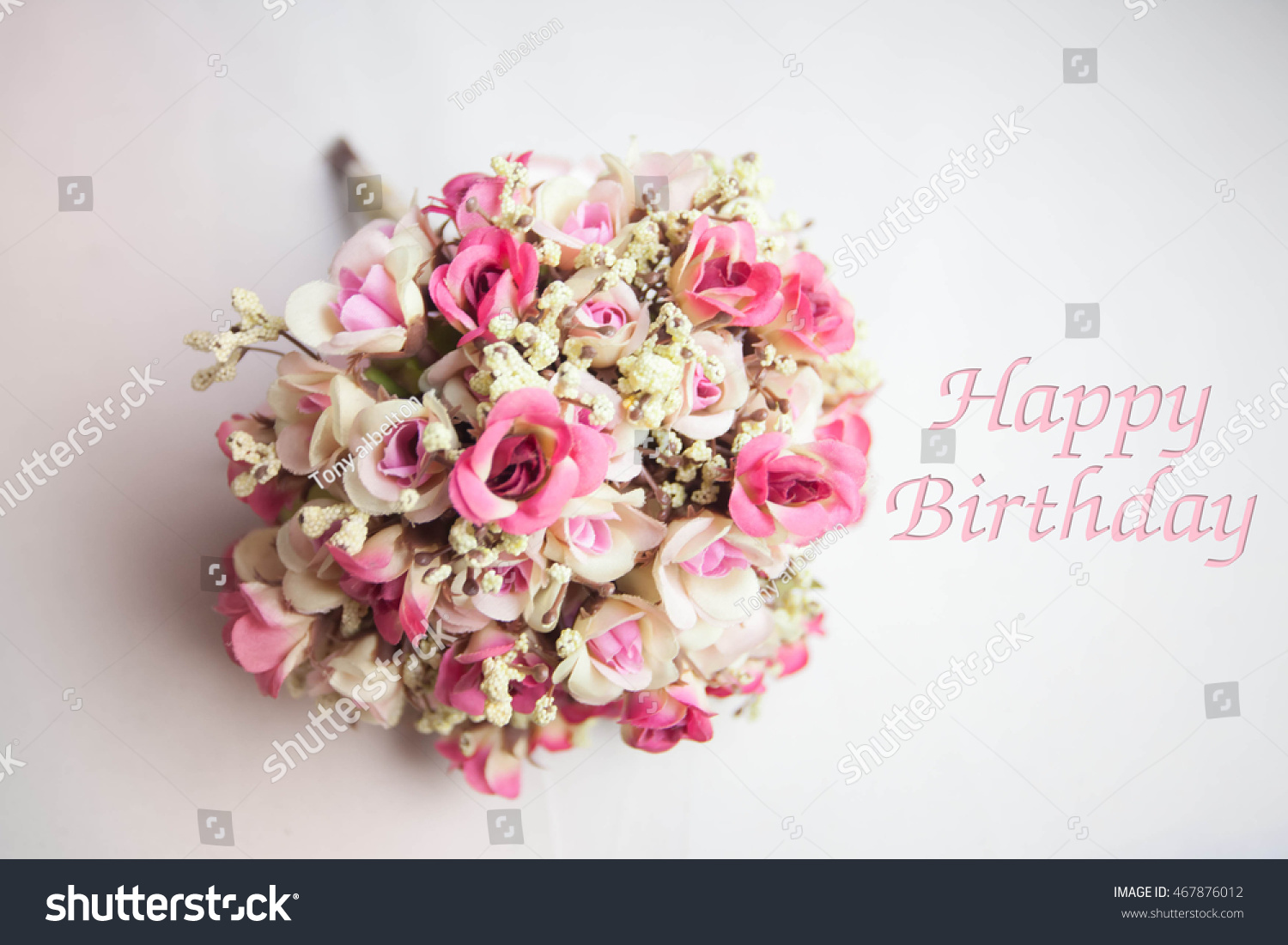 Vintage Flowers Card Happy Birthday Holiday Stock Photo Edit Now