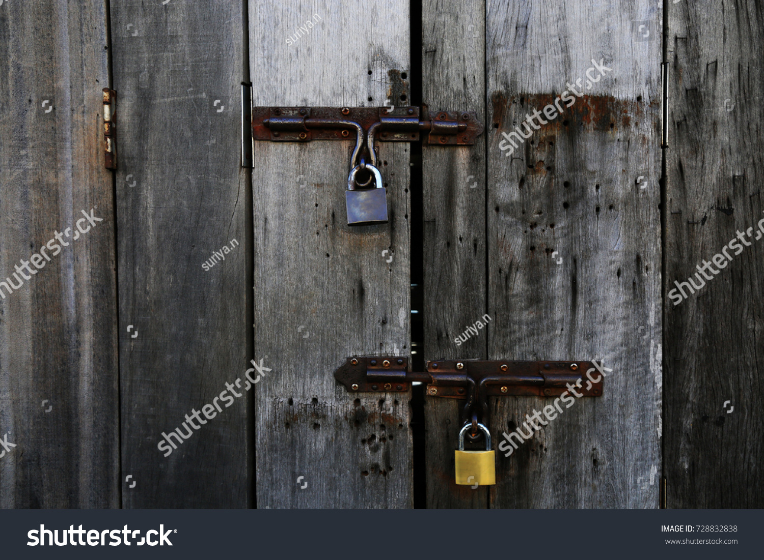 Vintage Front Door Thai Classic Grunge Stock Photo Edit Now 728832838