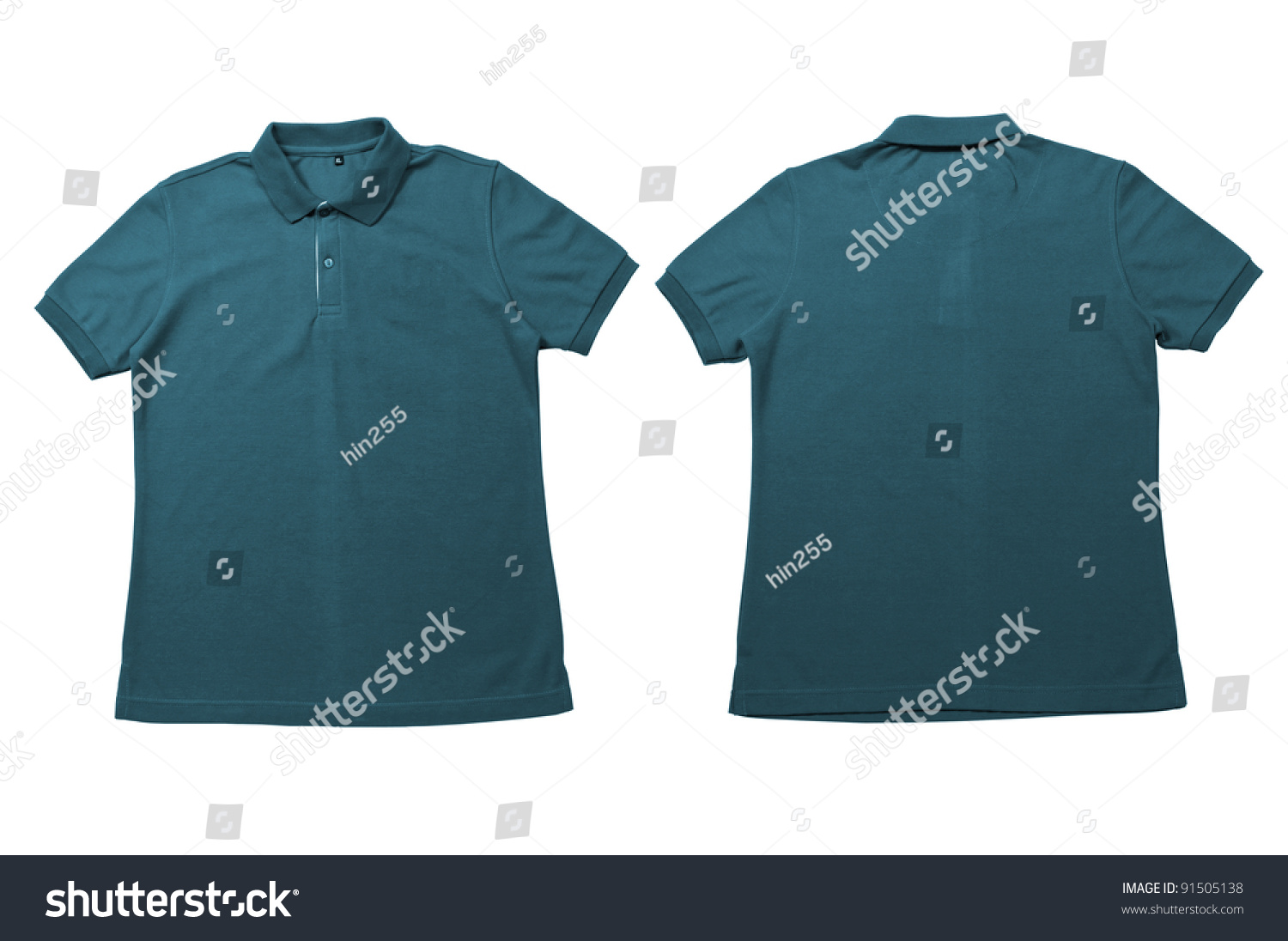 Vintage Green Color Polo Shirt With White Background Men Front And Back ...