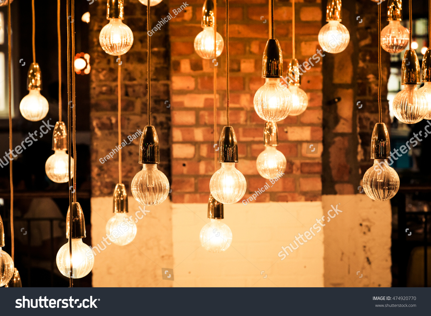 Vintage Hanging Edison Lights Stock Photo 474920770 : Shutterstock