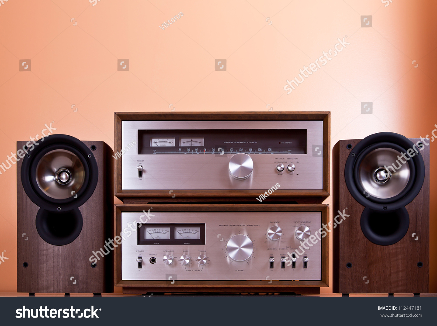 Vintage Hifi Stereo Amplifier Tuner Speakers Stock Photo Edit Now