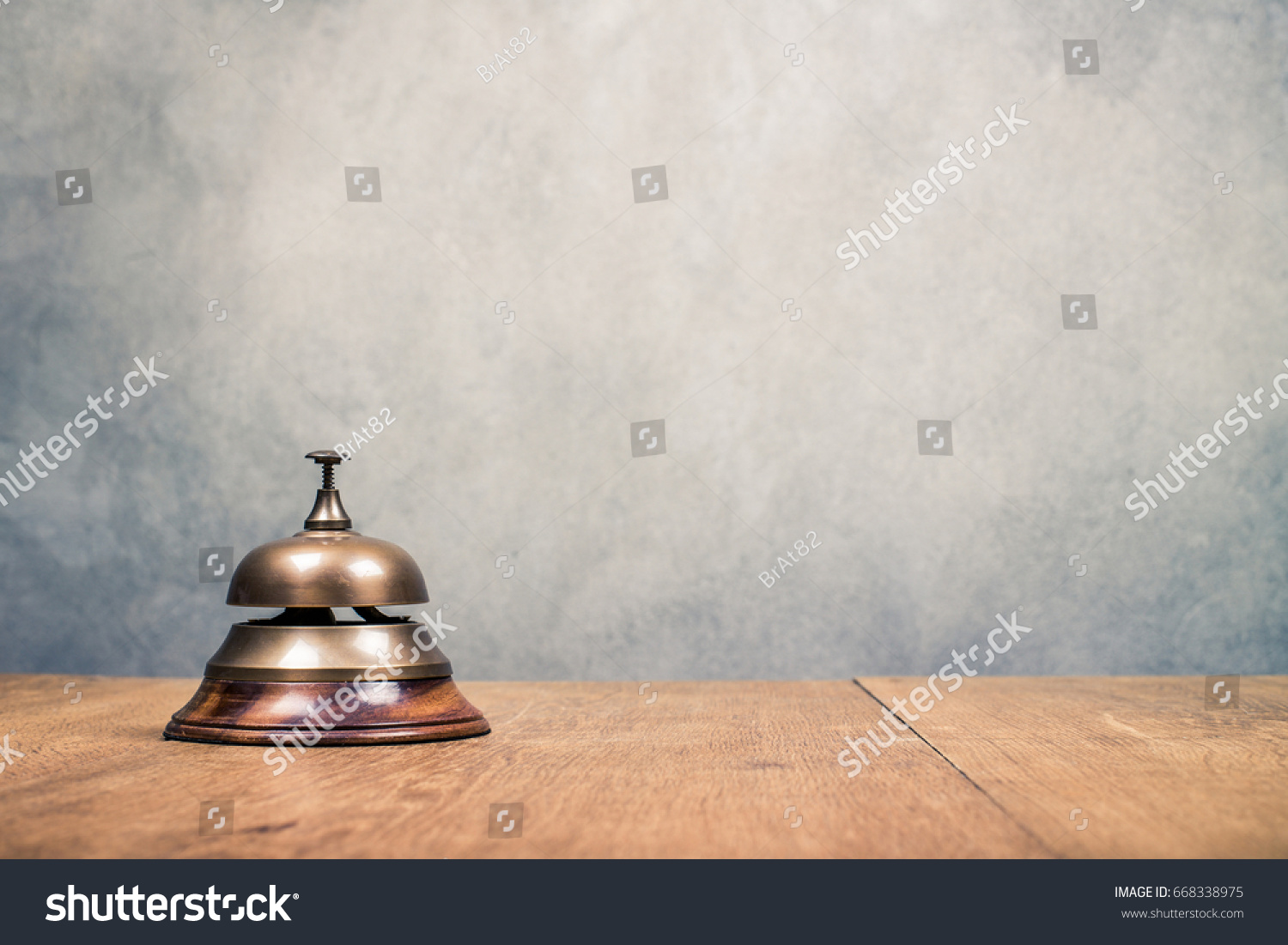 Vintage Hotel Reception Service Desk Bell Stock Photo Edit